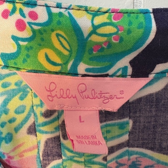 Lily Pulitzer Green and Pink Sarasota Women’s Blouse Size Large - Picture 8 of 10
